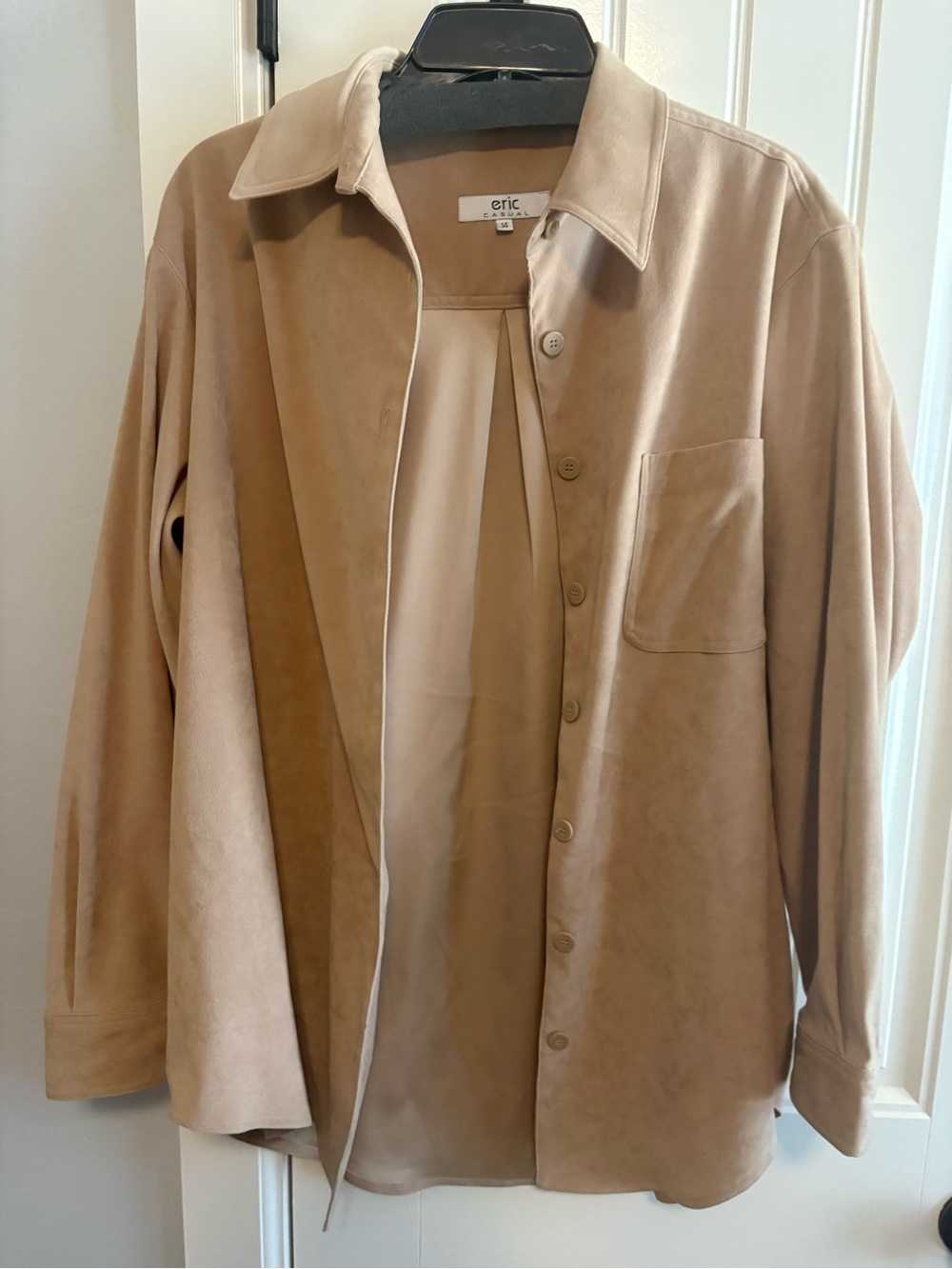 Suede-Look Tan Utility Jacket